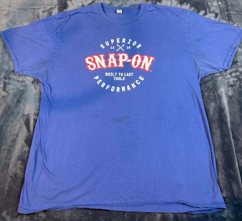 Snap-On T-Shirt Size 2XL Blue Graphic Logo Built To Last Tools Tee